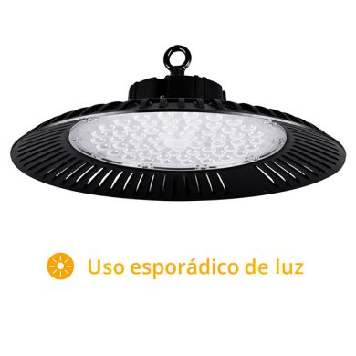 Campana ECOVISION IP65 1x200W LED 16000lm 6400K 90° Al.12xD.39cm Negro