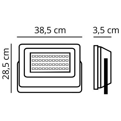 Proyector X2 SUPERVISION IP65 1x200W LED 20000lm 6500K 120°L.38xAn.4xAl.28,5cm Negro