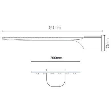 Wall Lamp X² LED SUPERVISION IP65 150W LED 12000lm 6400K L.20,6xW.54,5xH.7,2cm Black