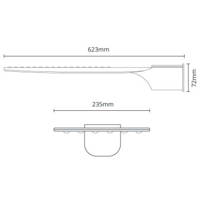 Wall Lamp X² LED SUPERVISION IP65 200W LED 16000lm 6400K L.23,5xW.62,3xH.7,2cm Black