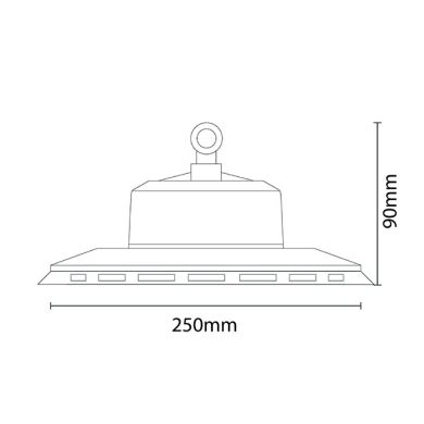 Campana MEGAVISION IP65 1x100W LED 15000lm (150lm/W) 6500K 90° Al.9,9xD.25cm Negro