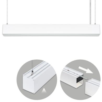 Suspending Light LINEX B2 120cm 1x40W LED 3200lm 6400K 110° L.119,8xW.5,8xH.Reg.cm White