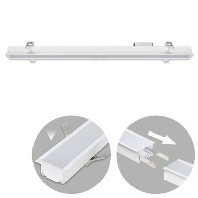 Recessed Linear Light LINEX B2 120cm 1x40W LED 3200lm 3000K 110° L.121,5xW.6,5xH.3,5cm White