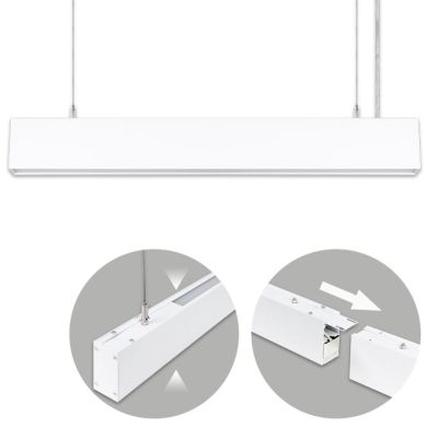 Barra suspensa LINEX B2 60cm 1x20W LED+1x8W LED 1600lm 4000K 110° C.57xL.4xAlt.Reg.cm Branco