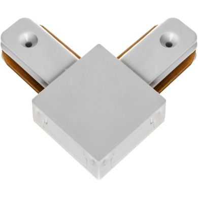 Conector "L" para calha LINE PRO X2 (2 condutores) em alumínio branco