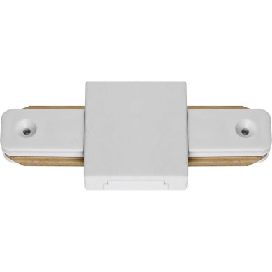 Conector en forma de "I" para carril LINE PRO X2 (2 hilos) en aluminio color blanco