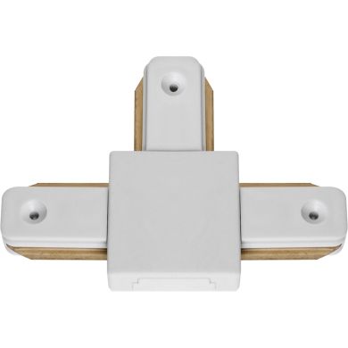 Conector en forma de "T" para carril LINE PRO X2 (2 hilos) en aluminio color blanco