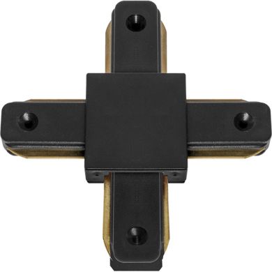 "X" shaped connector for LINE PRO X2 track (2 wires) in black aluminum