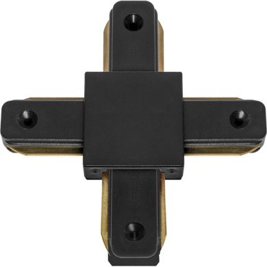 Conector en forma de "X" para carril LINE PRO X2 (2 hilos) en aluminio color negro