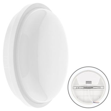 Aplique SURF ECOVISION redondo IP65 1x20W LED 1440lm 6400K 120°Alt.7,3xD.21,8cm Branco