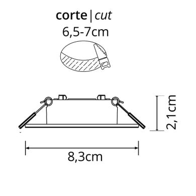 Frame for Downlight INTAKE round rotating with grounded wire H.2,1xD.8,3cm White