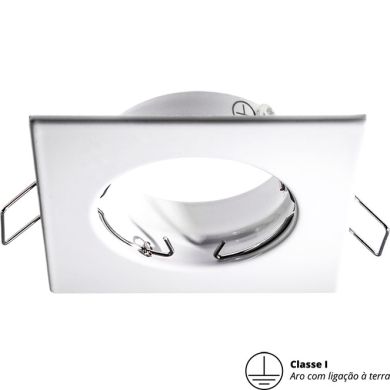 Frame for Downlight INTECA square fixed with grounded wire L.8xW.8xH.2,2cm White