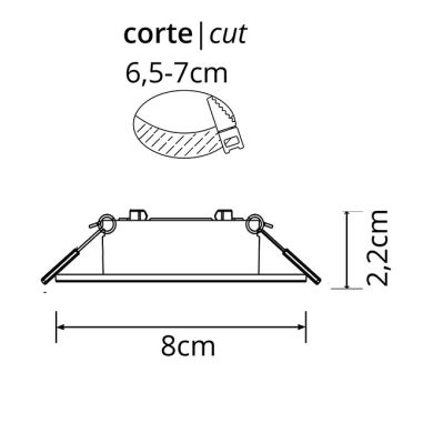 Frame for Downlight INTAKE square rotating with grounded wire L.8xW.8xH.2,2cm Satin Nickel