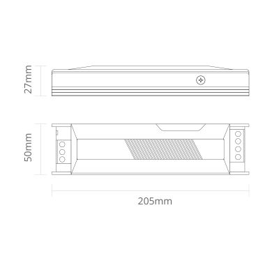 Transformador de tensión constante AC/DC 24Vdc 200W 20,5x5x2,2cm