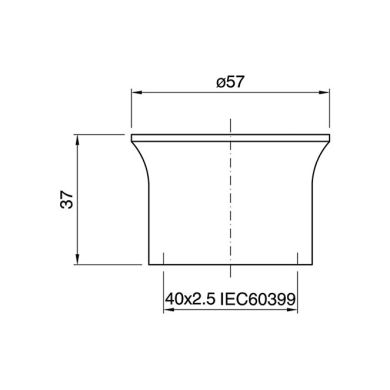 Black shade ring for E27 threaded lampholder, in bakelite