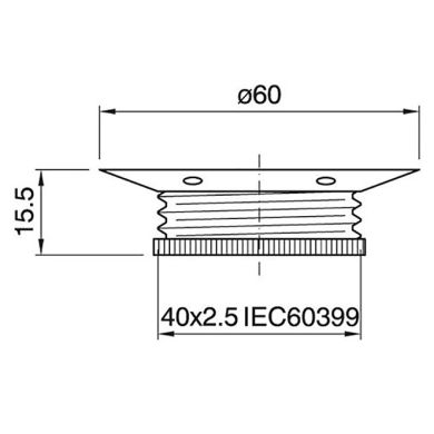 Copper plated shade ring for E27 metal lampholder H.15, 5mm D.60mm, in metal