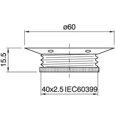 Arandela metálica cromo para portalámparas metálico E27 A.15, 5mm D.60mm