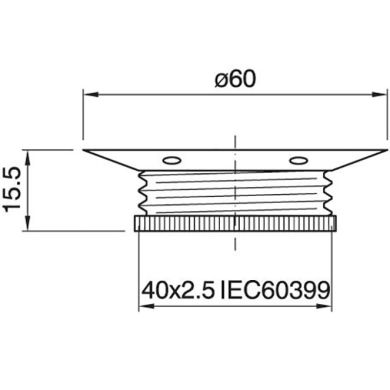 Brass-plated shade ring for E27 metal lampholder H.15, 5mm D.60mm, in metal