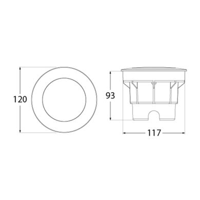 Ground Recessed Lamp CECI 1xGX23 3W CCT (3colors) switch IP67 H.9,3xD.12cm black resin