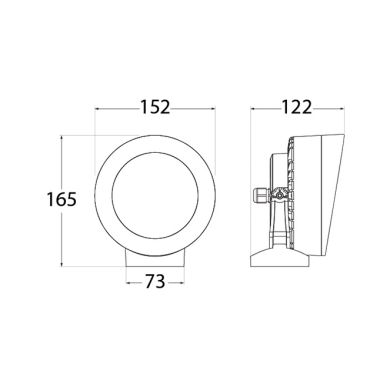 Foco TOMMY 1xGX53 10W botão CCT (3cores) IP66 C.15,2xL.12,2xAlt.16,5cm resina preta