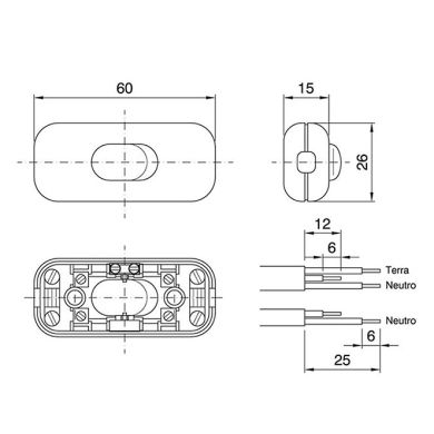 Gold single pole rocker switch, in thermoplastic resin