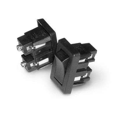 Black incorporated rocker switch, in thermoplastic resin