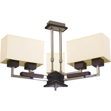 Ceiling Lamp ALDINA rectangular 6xE14 H.Reg.xD.65cm Wengue/Beije