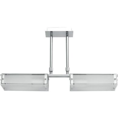 Ceiling Lamp AKNOUL rectangular 2xE14 L.57xW.9,5xH.Reg.cm Chrome