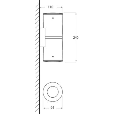 Wall Lamp FRANCA 2xE27 6W CCT (2colors) switch IP55 L.9,5xW.11xH.24cm white resin