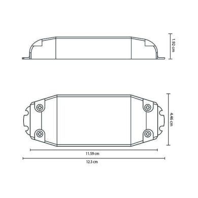 Transformador de tensión constante AC/DC 12V (driver) para LED 15W, en plastico