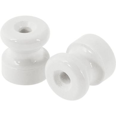 Aislador de porcelana D.18mm en porcelana blanco