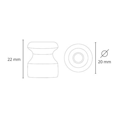Aislador de porcelana D.20mm en porcelana blanco