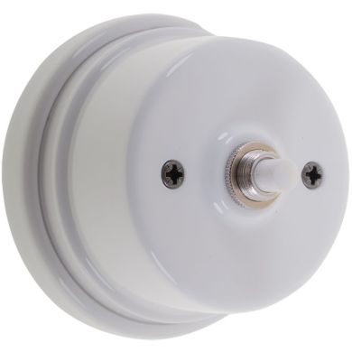 Interruptor PORCELAIN com botão 2A 250V em porcelana branca