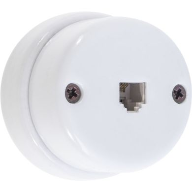 Telephone Socket PORCELAIN 6/4c porcelain white