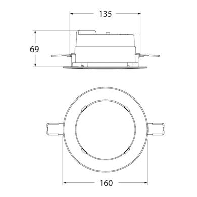 Downlight TERESA 1xGX53 IP66 W.6,9xD.16cm white resin