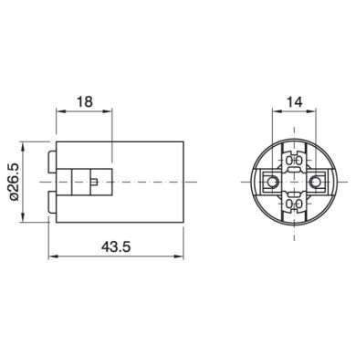 Transparent E14 2-pieces lampholder with plain outer shell, in thermoplastic resin