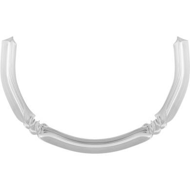 Transparent crystal triangular bar, curved shape with 2 knots, 22x36.5cm