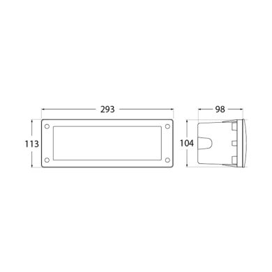 Recessed wall Lamp LETI 1xE27 IP66 L.29,3xW.9,8xH.11,3cm black resin