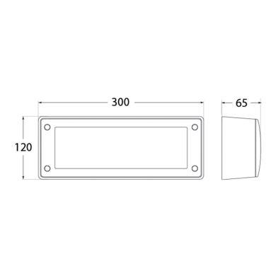 Aplique LETI 2xGX53 6W con pulsador CCT (3colores) IP66 L.30xAn.6,5xAl.12cm resina negra