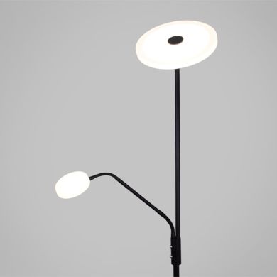 Candeeiro de pé BAYANI com braço de leitura 28W+6W LED 3000-6500K Alt.179xD.25cm preto