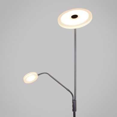 Candeeiro de pé BAYANI com braço de leitura 28W+6W LED 3000-6500K Alt.179xD.25cm niquel