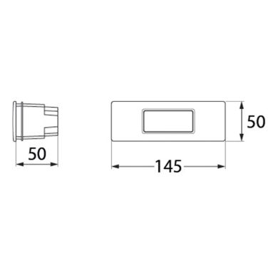 Aplique de encastrar NINA 1xR7s (78mm) 3,5W botãoCCT (3cores) incluída IP55 C.14,5xL.5xAlt.5cm preta