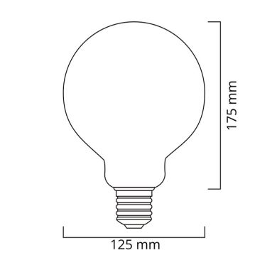 Bombilla E27 (grueso) Globo CLASSIC DECOLED Regulable D125 5W 1800K 280lm Ambar-A