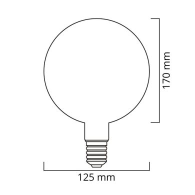 Lâmpada E27 (grosso) Globo CLASSIC TOPLED Regulável D125 8W 2700K 700lm Prateada-A+