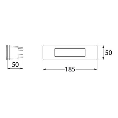 Aplique Empotrable NINA 1xR7s (118mm) 7,5W con pulsador CCT (3colores) IP55 L.18,5xAn.5xAl.5cm negra