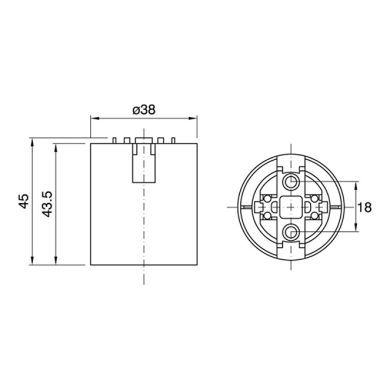 Portalámparas E27 termoplastico negro 2 piezas liso