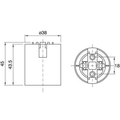 Gold E27 2-pieces lampholder with plain outer shell, in thermoplastic resin