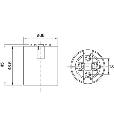 Portalámparas E27 termoplastico negro 2 piezas liso