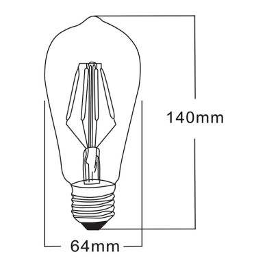 Bombilla E27 (grueso) JADIR LED 4W 2200K 200lm 270°Ambar-A+