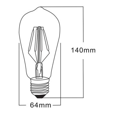 Light Bulb E27 (grosso) JADIR LED 4W 2700K 200lm 270° Transparent -A+
